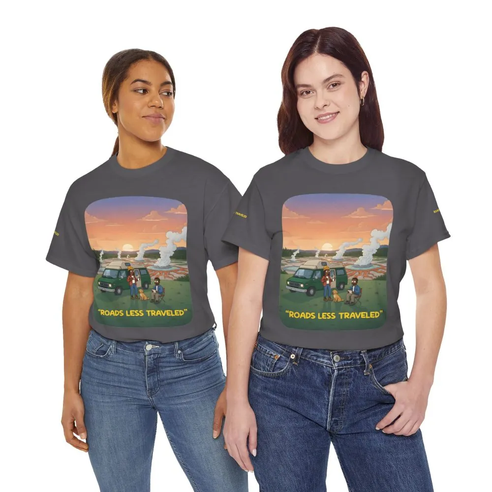 Unisex Heavy Cotton Tee — "Roads Less Traveled" Design Sitcom-Line
