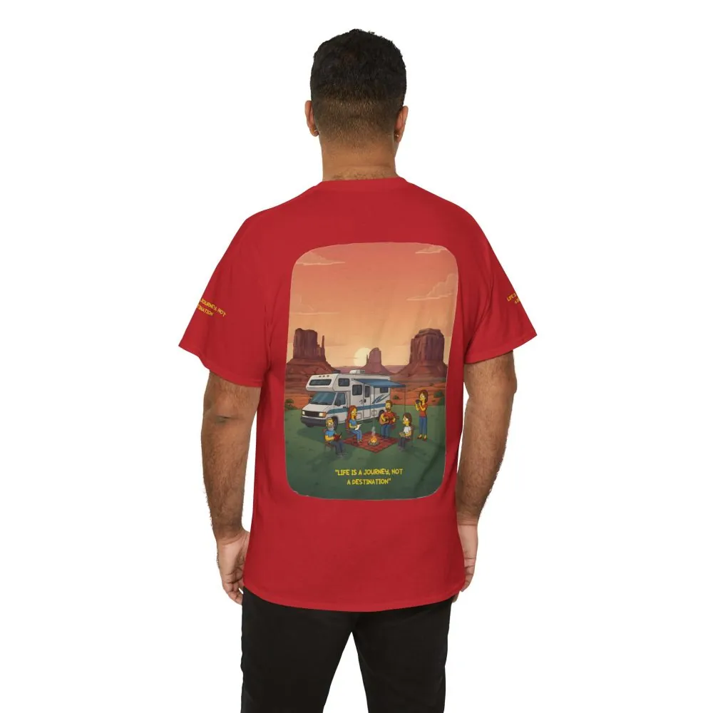 Unisex Heavy Cotton Tee — "Life Is A Journey-Not A Destination" Design Sitcom-Line