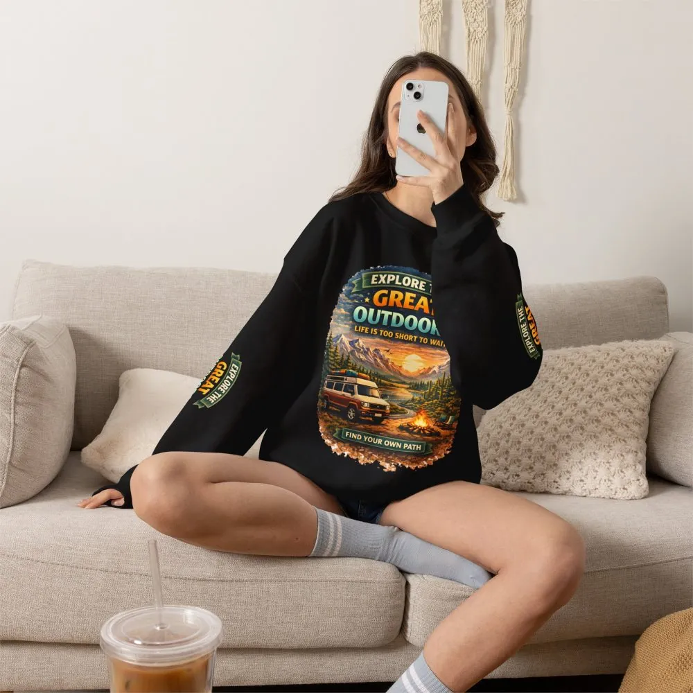 16121311816657564254_2048.jpeg Unisex Heavy Blend™ Crewneck Sweatshirt — "Explore The Great Outdoors" Design Scenic-Line