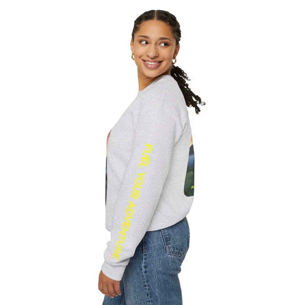 Unisex Heavy Blend™ Crewneck Sweatshirt — "Fuel Your Adventure" Design Sitcom-Line