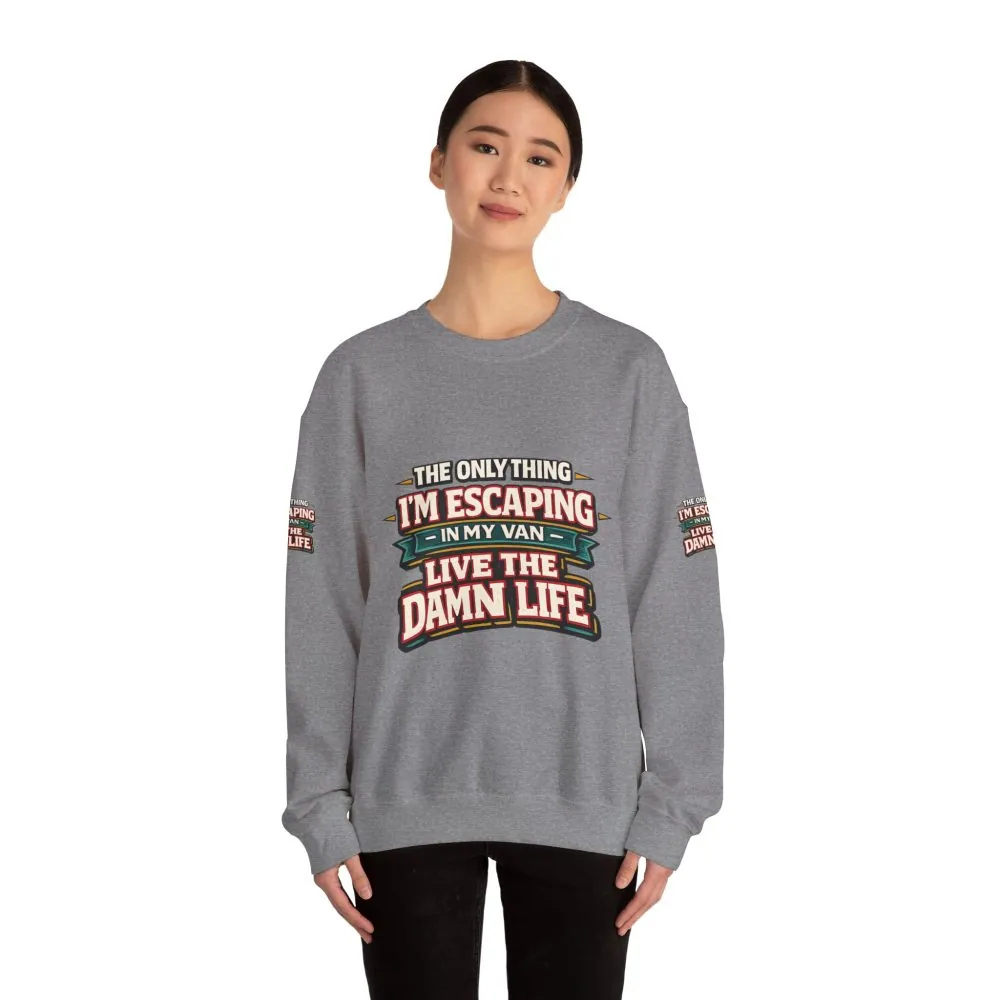 16145585182495806922_2048.jpeg Unisex Heavy Blend™ Crewneck Sweatshirt — "The Only Thing I´m Escaping" Design F**K-Line