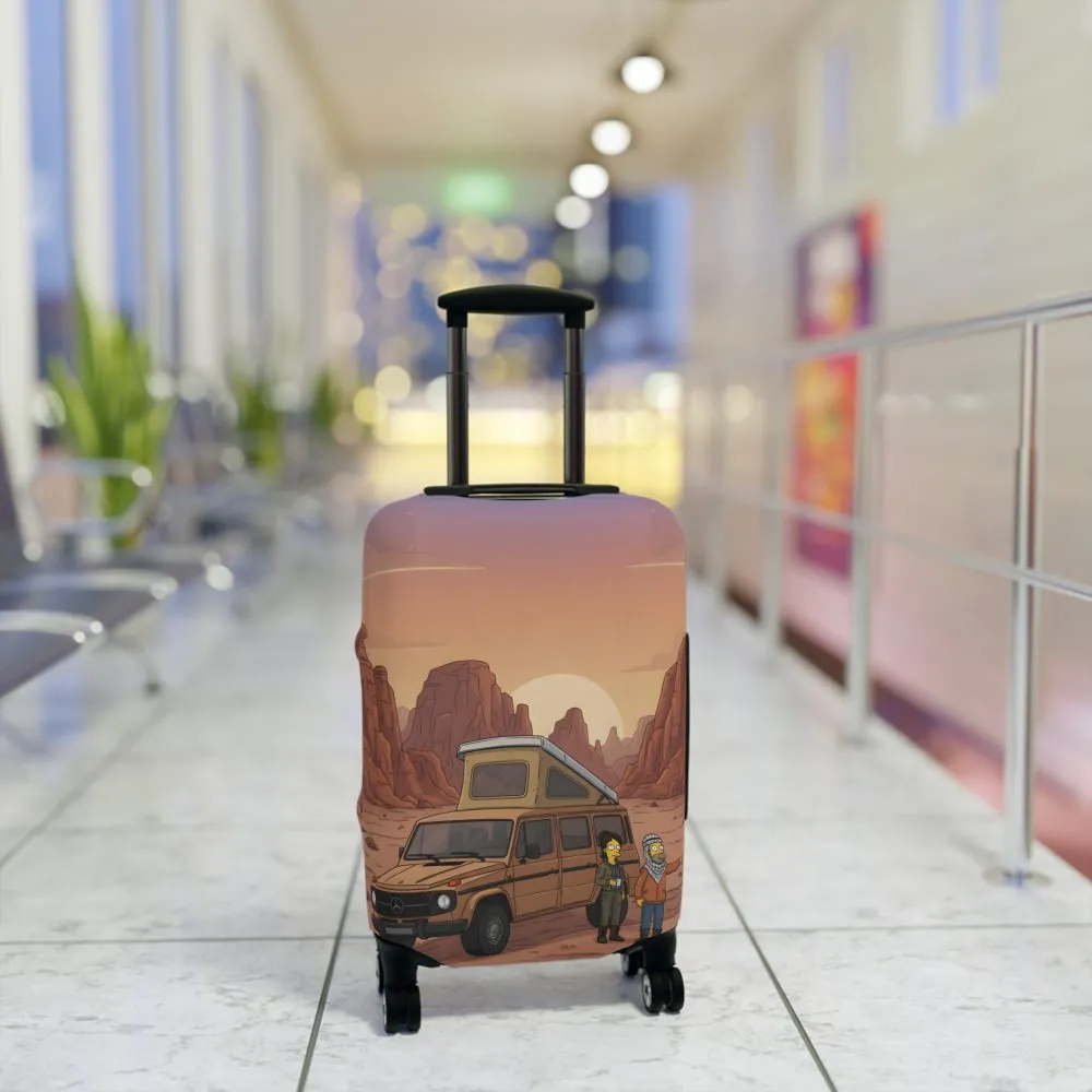 Luggage Cover — Adventure Camper Sketch Travel Suitcase(Design Sitcom-Line)