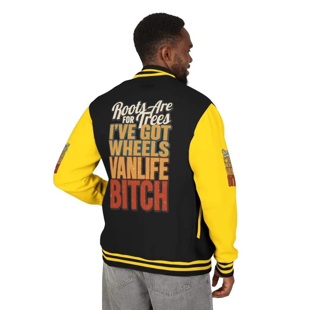 Unisex Heavyweight Letterman Jacket — "Roots Are For Trees" Design F**K-Line