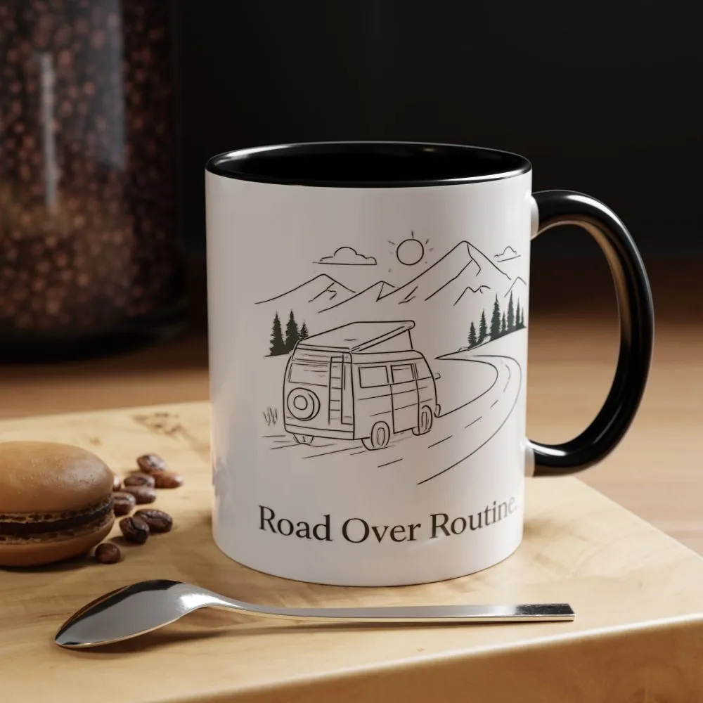 1616578229211122917_2048.jpeg Accent Coffee Mug (11, 15oz) — "Road Over Routine" Design Minimal-Line