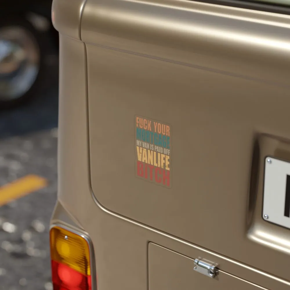 Transparent Outdoor Stickers – "Fuck Your Mortgage" Design F**K-Line