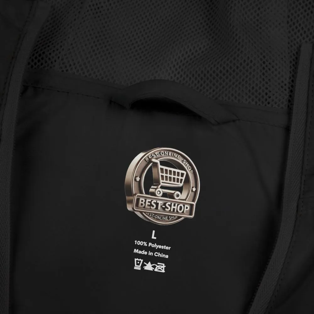 Unisex Full-Zip Windbreaker Jacket — "Explore More, Worry Less" (Design "Minimal-Line")