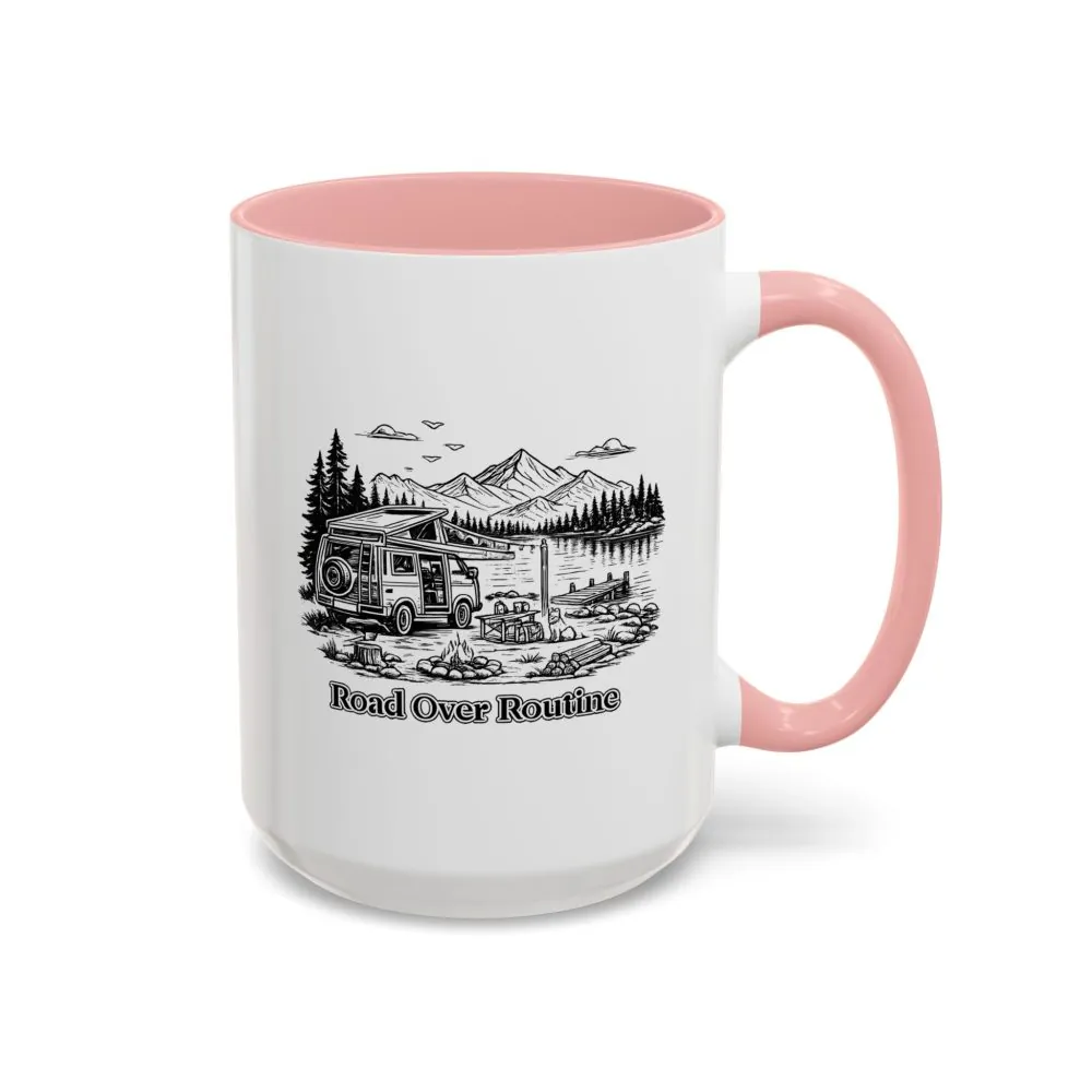 16204688422357616054_2048.jpeg Accent Coffee Mug (11, 15oz) — "Road Over Routine" Design Minimal-Line
