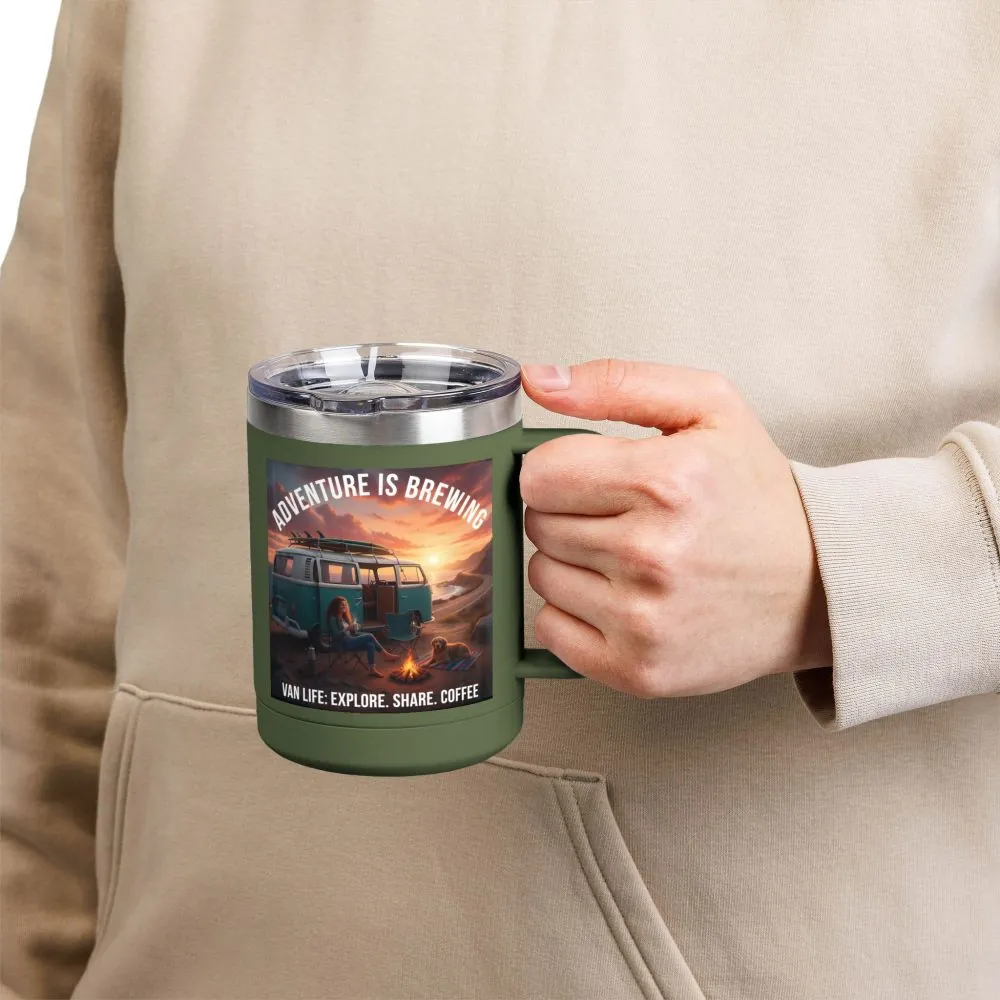 16206936520995372638_2048.jpeg Coffee Mug Tumbler, 15oz-- "Adventure Is Brewing"