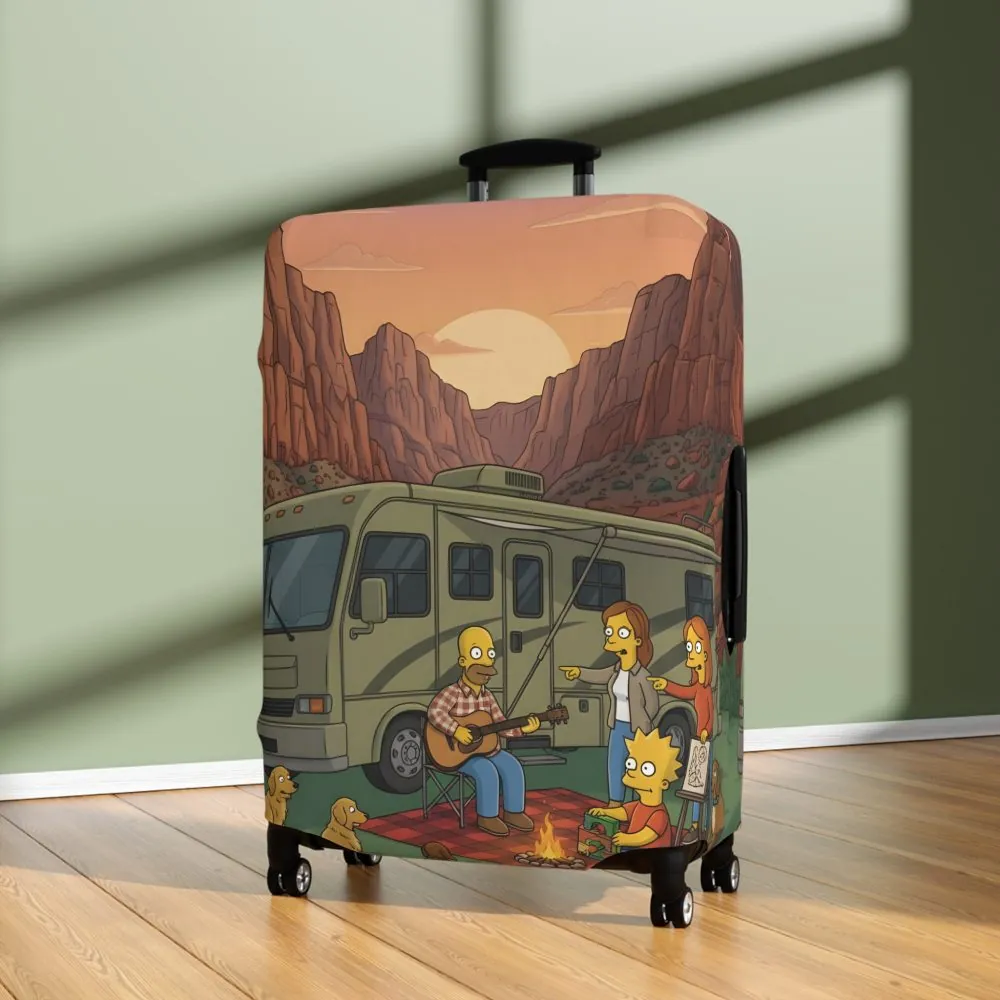 16220988933396587465_2048.jpeg Luggage Cover — Adventure Camper Sketch Travel Suitcase(Design Sitcom-Line)