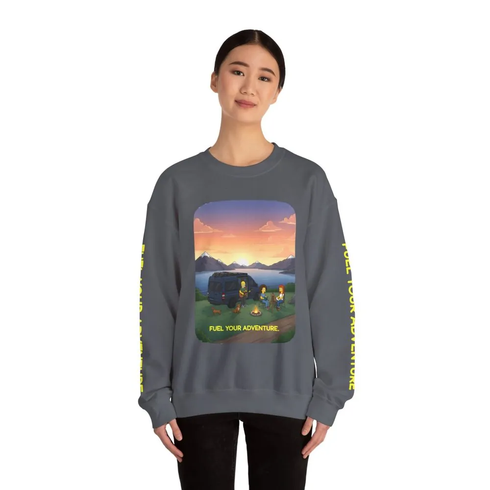 Unisex Heavy Blend™ Crewneck Sweatshirt — "Fuel Your Adventure" Design Sitcom-Line