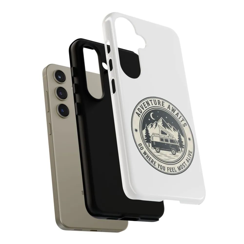 Phone Case — "Adventure Awaits-Go Where You Feel Most Alive" Camper Van Design