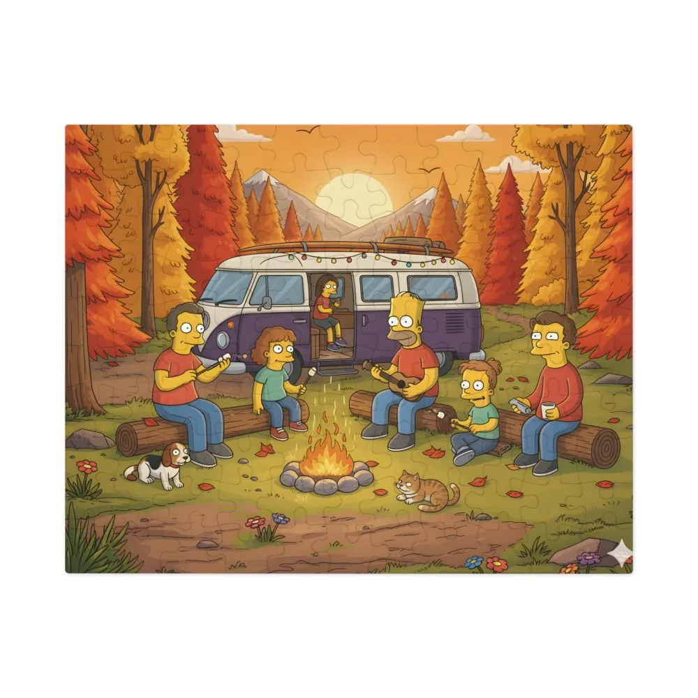 16233818295514495996_2048.jpeg Jigsaw Puzzle with Tin — Autumn Van Bonfire Scene