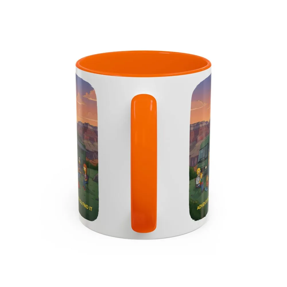 Accent Coffee Mug (11, 15oz) — "Adventure Is Where You Find It" Design Sitcom-Line