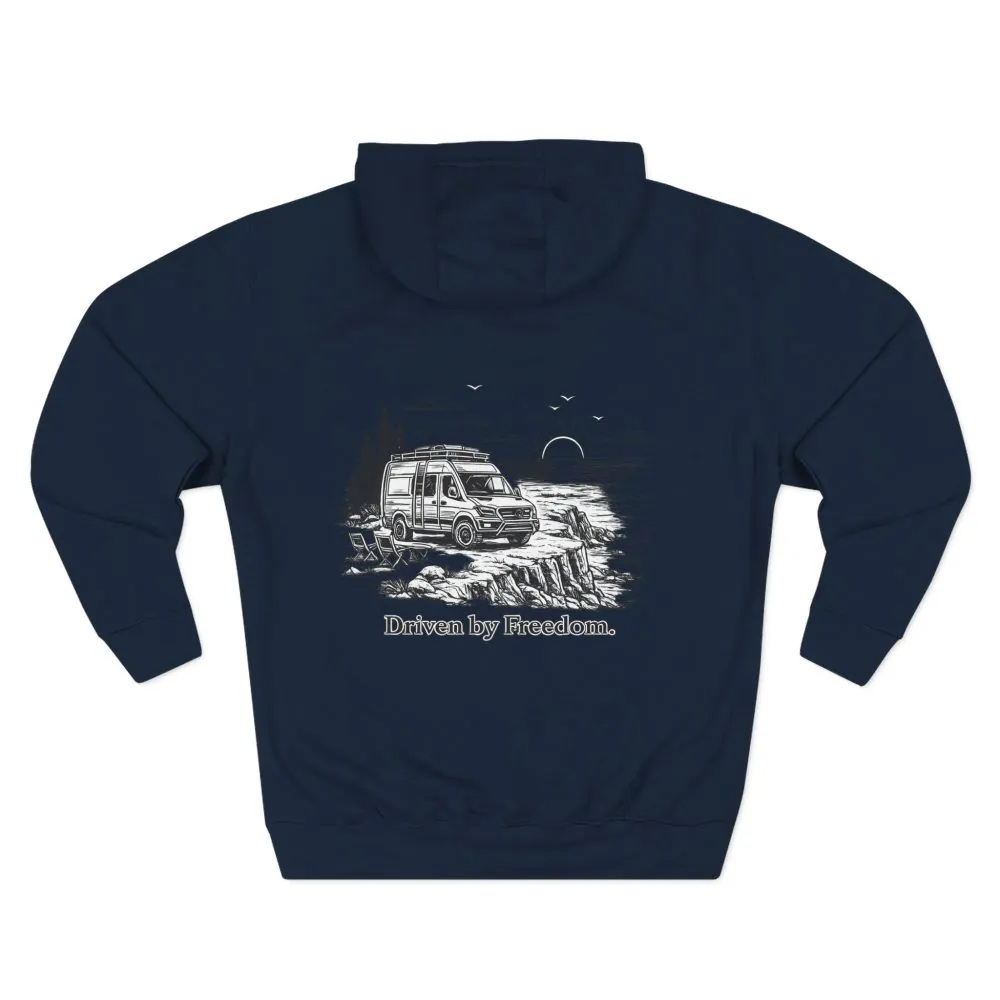 16258553782876983259_2048.jpeg Three-Panel Fleece Hoodie - "Driven By Freedom" Design Minimal-Line