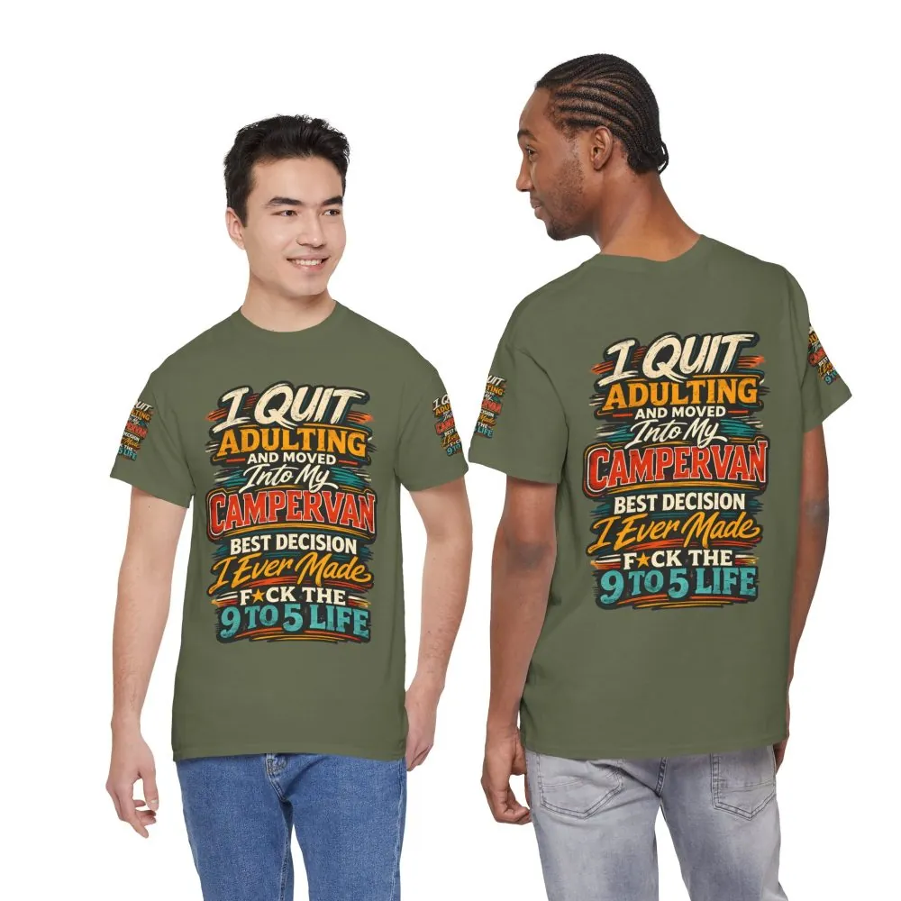 Unisex Heavy Cotton Tee — "I Quit Adulting" Design F**K-Line