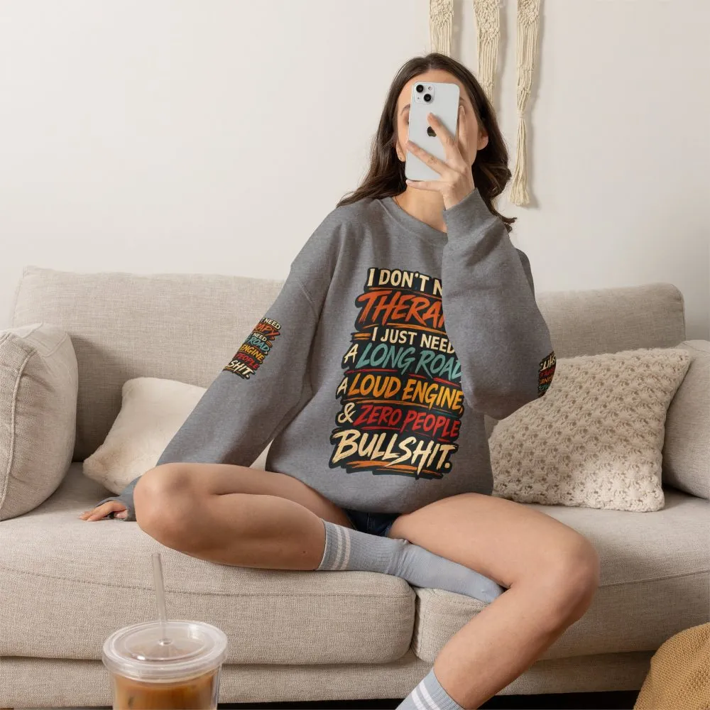 Unisex Heavy Blend™ Crewneck Sweatshirt — "I Dont Need Therapy" Design F**K-Line