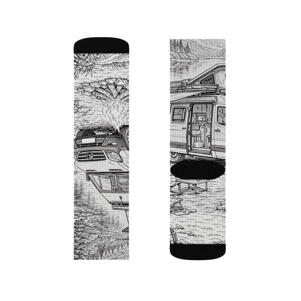 16285033884960964968_2048.jpeg Sublimation Socks — Retro Camper Roadtrip Crew Socks
