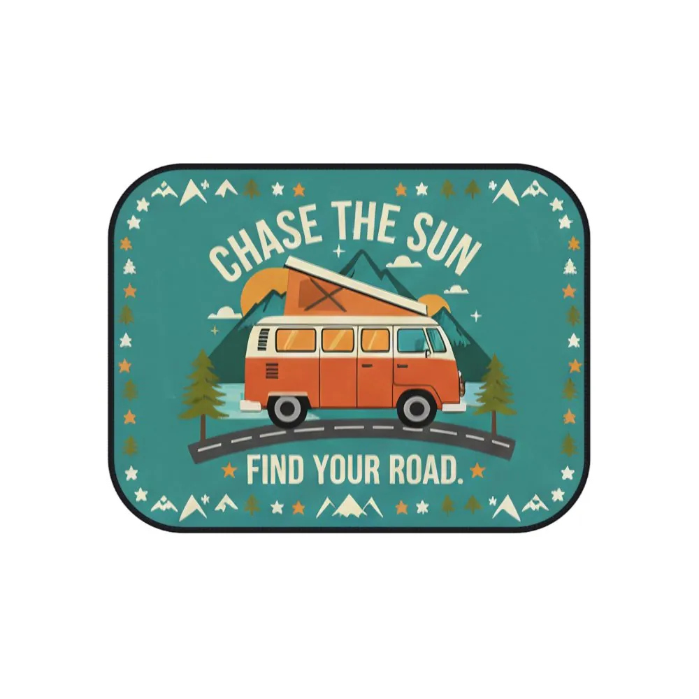 Car Mats (Set of 4) — 'Good Vibes & High Tides' Scenic Van Floor Mats