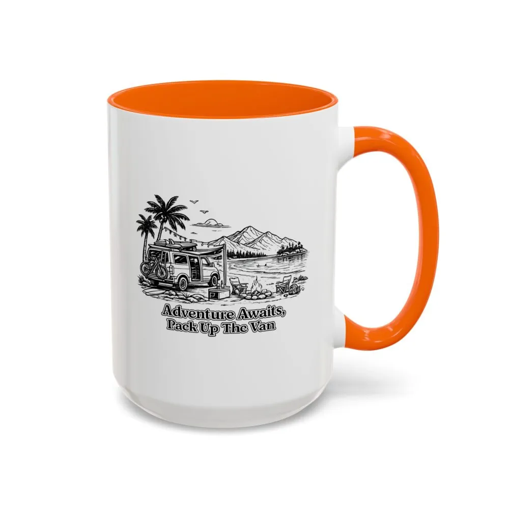 16287822390196536913_2048.jpeg Accent Coffee Mug (11, 15oz) — "Adventure Awaits,Pack Up The Van" Design Minimal-Line