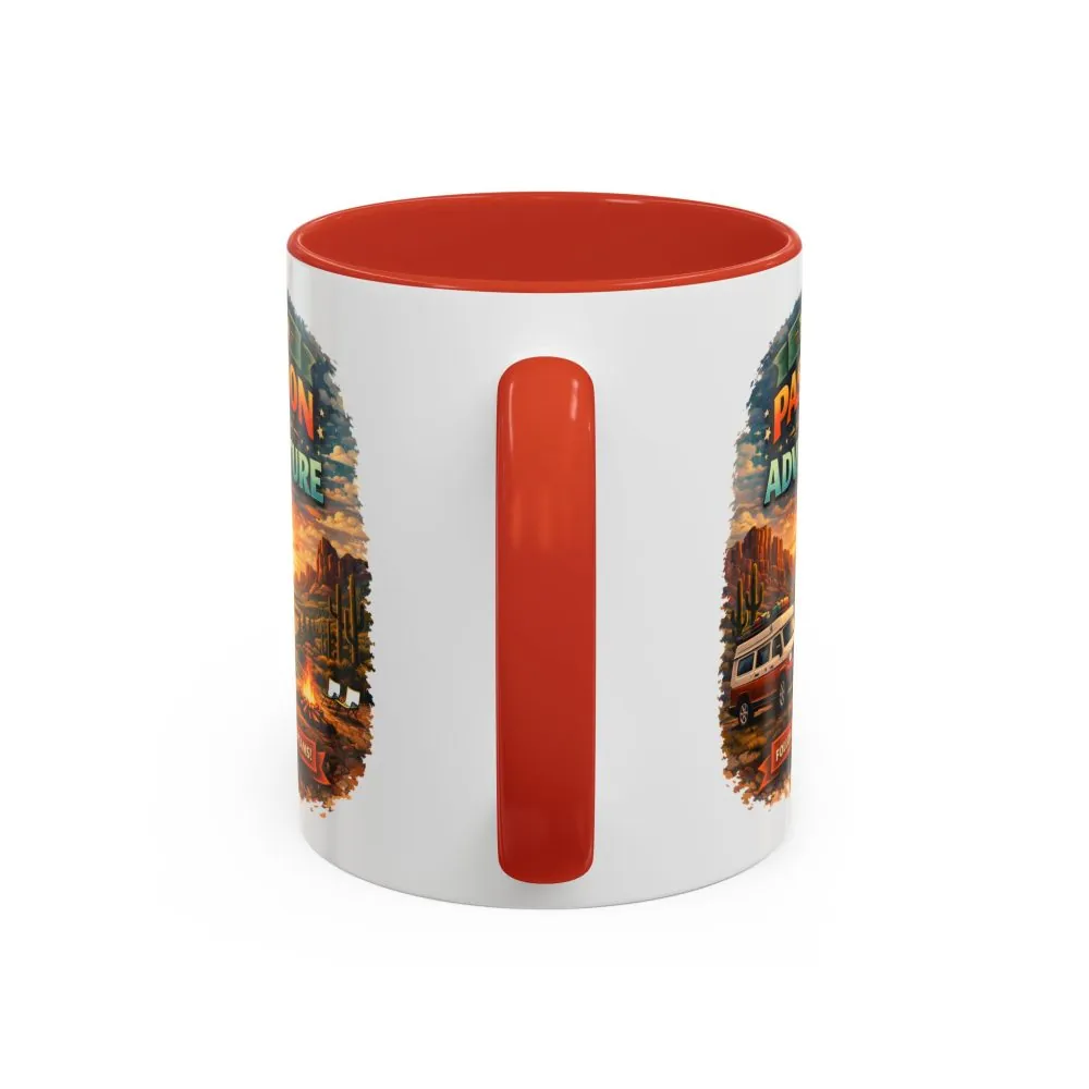 Accent Coffee Mug (11, 15oz) — "Turn Passion Into Adventure" Design Scenic-Line
