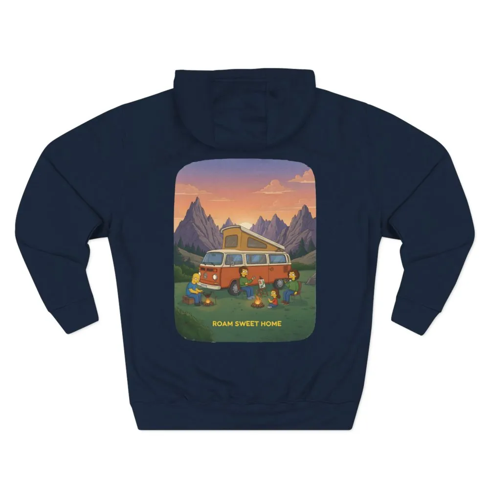 Three-Panel Fleece Hoodie - "Roam Sweet Home" Design Sitcom-Line