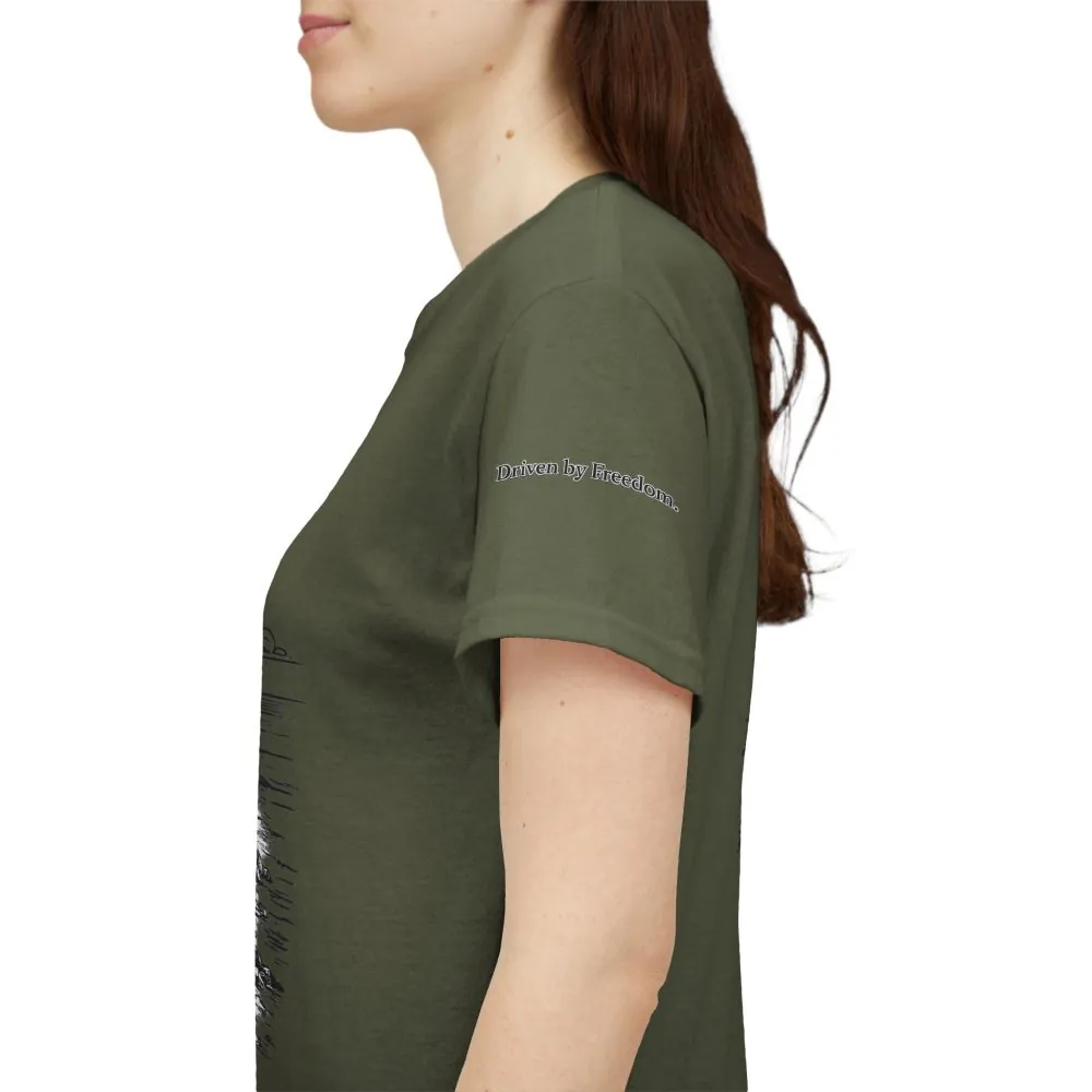 1630672169255874065_2048.jpeg Unisex Heavy Cotton Tee — ""Driven By Freedom" Design Minimal-Line