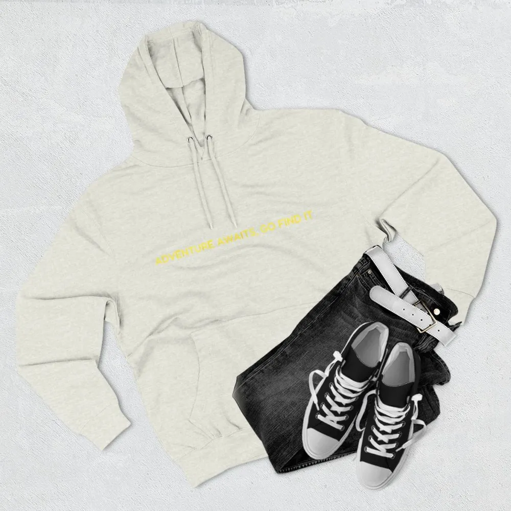 16320043399433814257_2048.jpeg Three-Panel Fleece Hoodie - "Adventure Awaits-Go Find It"" Design Sitcom-Line