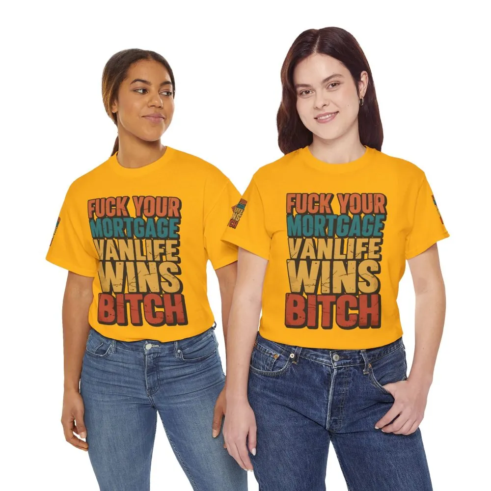 Unisex Heavy Cotton Tee — "Fuck Your Mortgage" Design F**K-Line