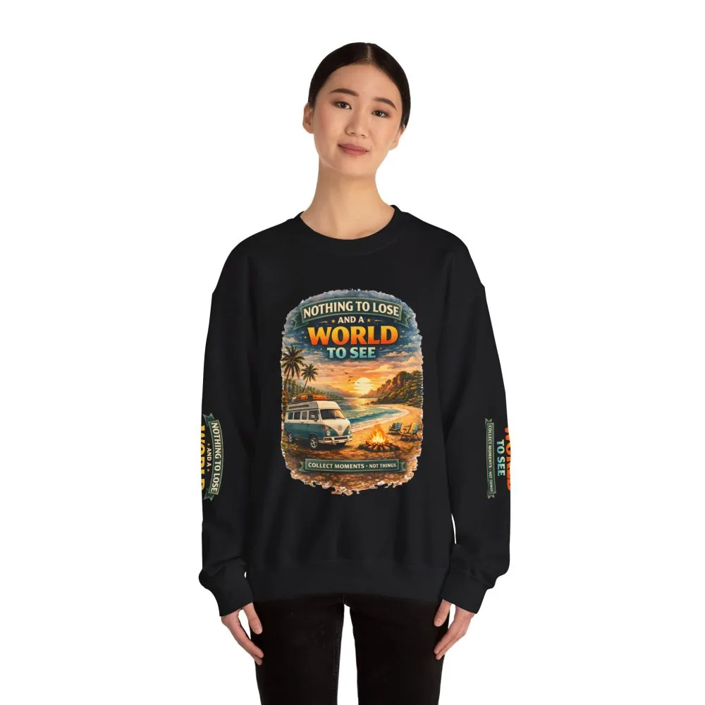 Unisex Heavy Blend™ Crewneck Sweatshirt — "Nothing To Lose" Design Scenic-Line