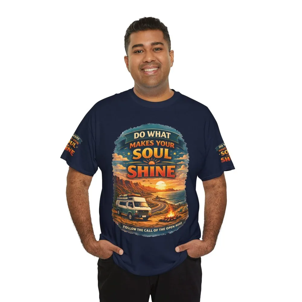 Unisex Heavy Cotton Tee — "Do What Makes Your Soul Shine" Design Scenic-Line