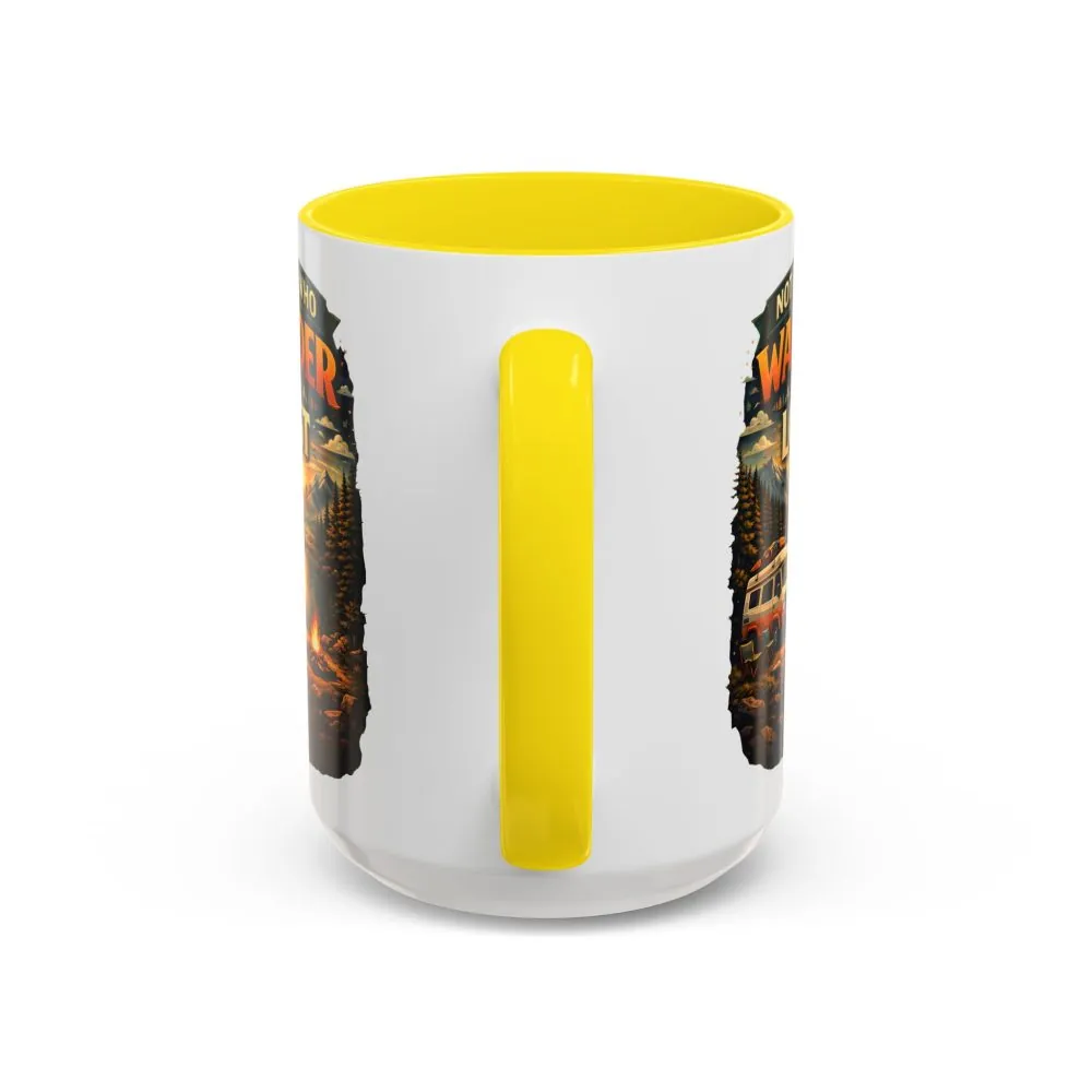 Accent Coffee Mug (11, 15oz) — "Not All Who Wander Are Lost" Design Scenic-Line