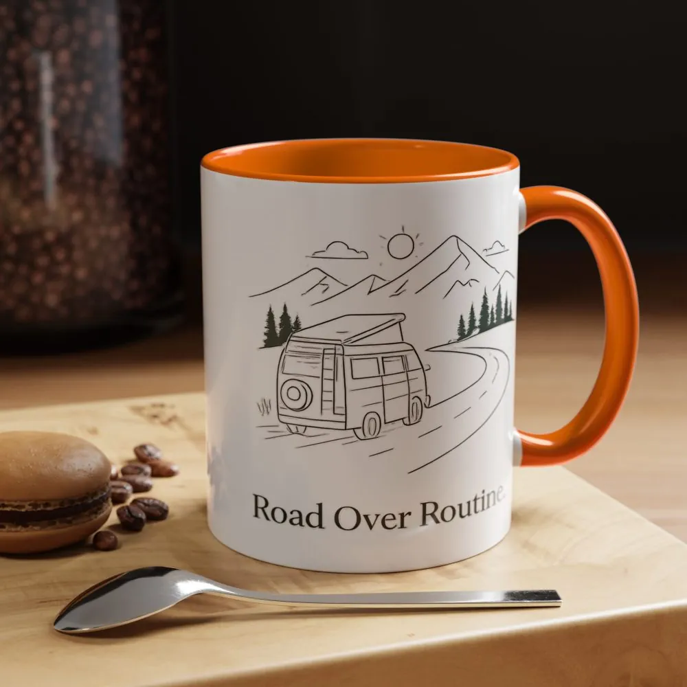 16343980162442210400_2048.jpeg Accent Coffee Mug (11, 15oz) — "Road Over Routine" Design Minimal-Line