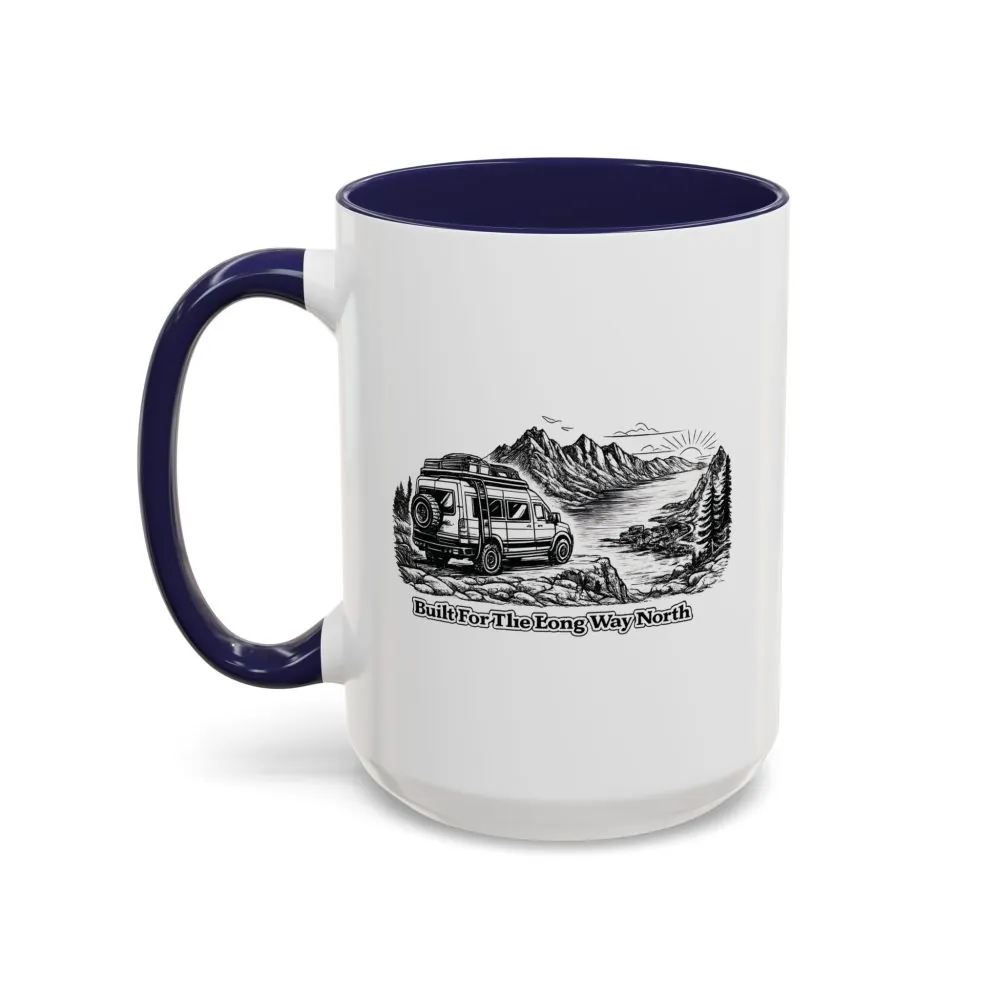 Accent Coffee Mug (11, 15oz) — "Built For The Long Way North" Design Minimal-Line