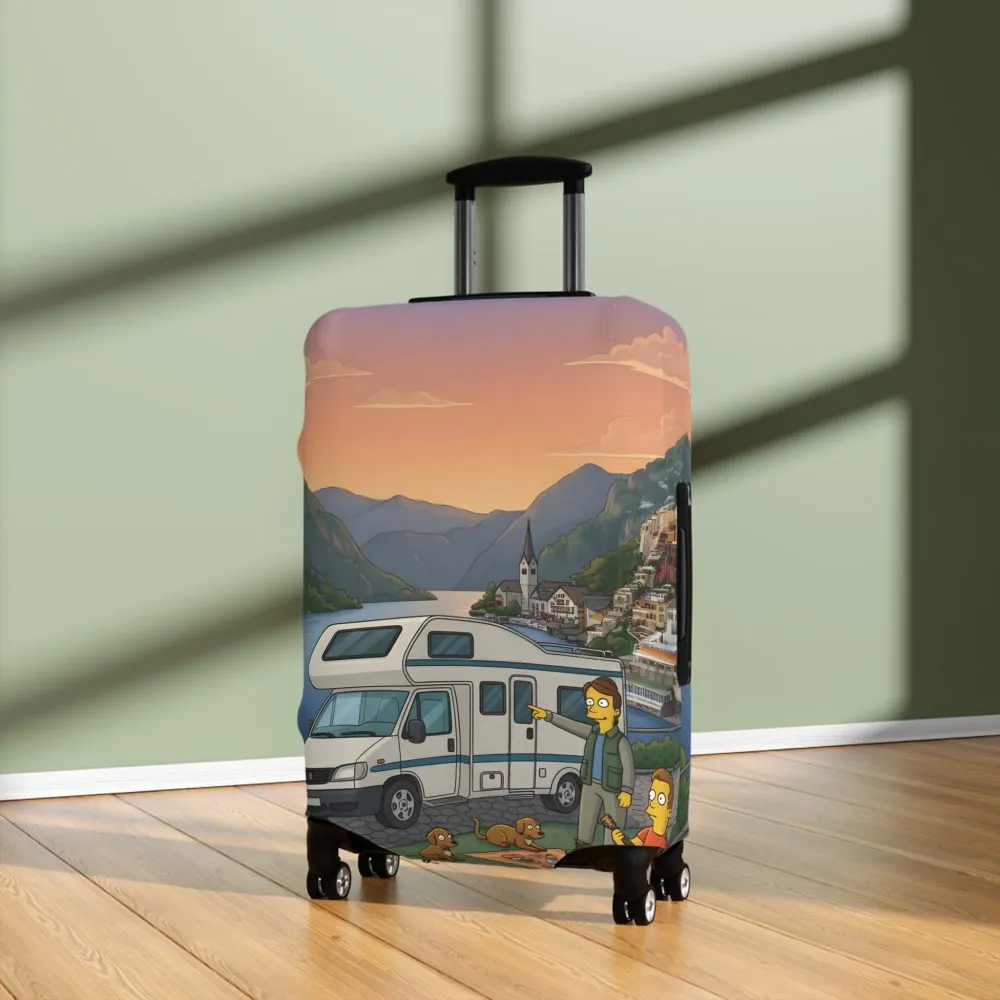 16357841012524564129_2048.jpeg Luggage Cover — Adventure Camper Sketch Travel Suitcase(Design Sitcom-Line)