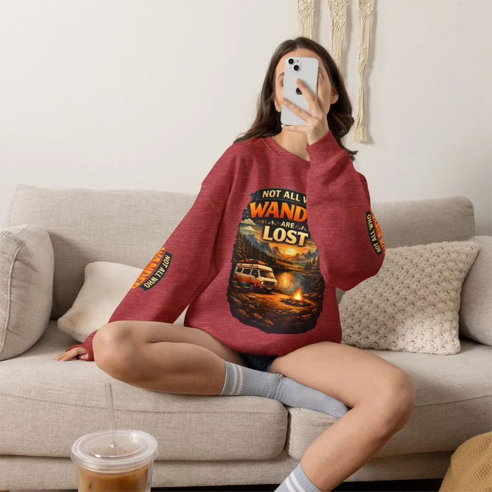 16361180167394175301_2048.jpeg Unisex Heavy Blend™ Crewneck Sweatshirt — "Not All Who Wander Are Lost" Design Scenic-Line
