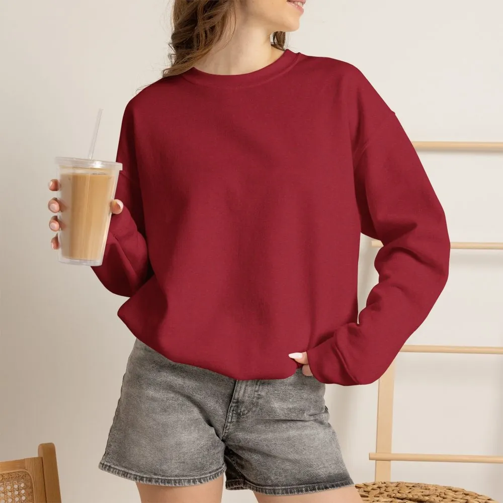 Crewneck Sweatshirt — "Adventure Awaits-Go Where You Feel Most Alive" (Only Back printed) Vintage Camper Van Outdoor Graphic