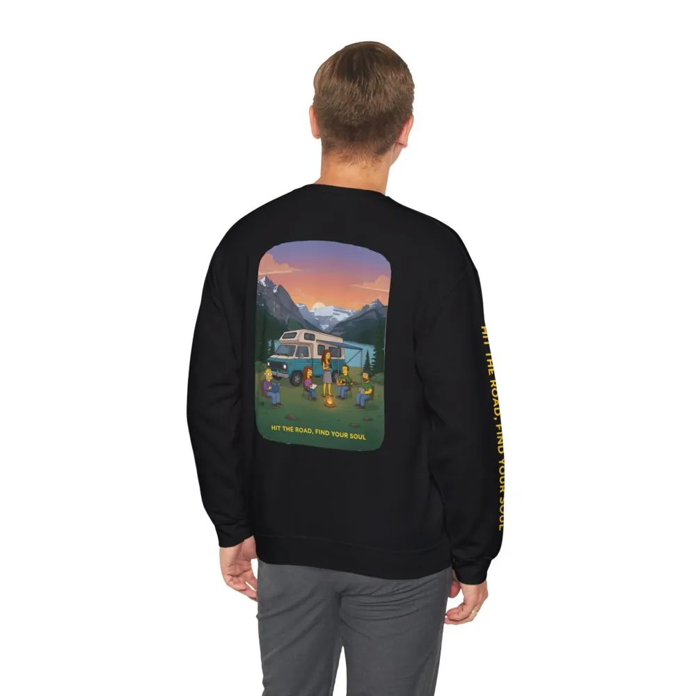 Unisex Heavy Blend™ Crewneck Sweatshirt — "Hit The Road-Find Your Soul" Design Sitcom-Line