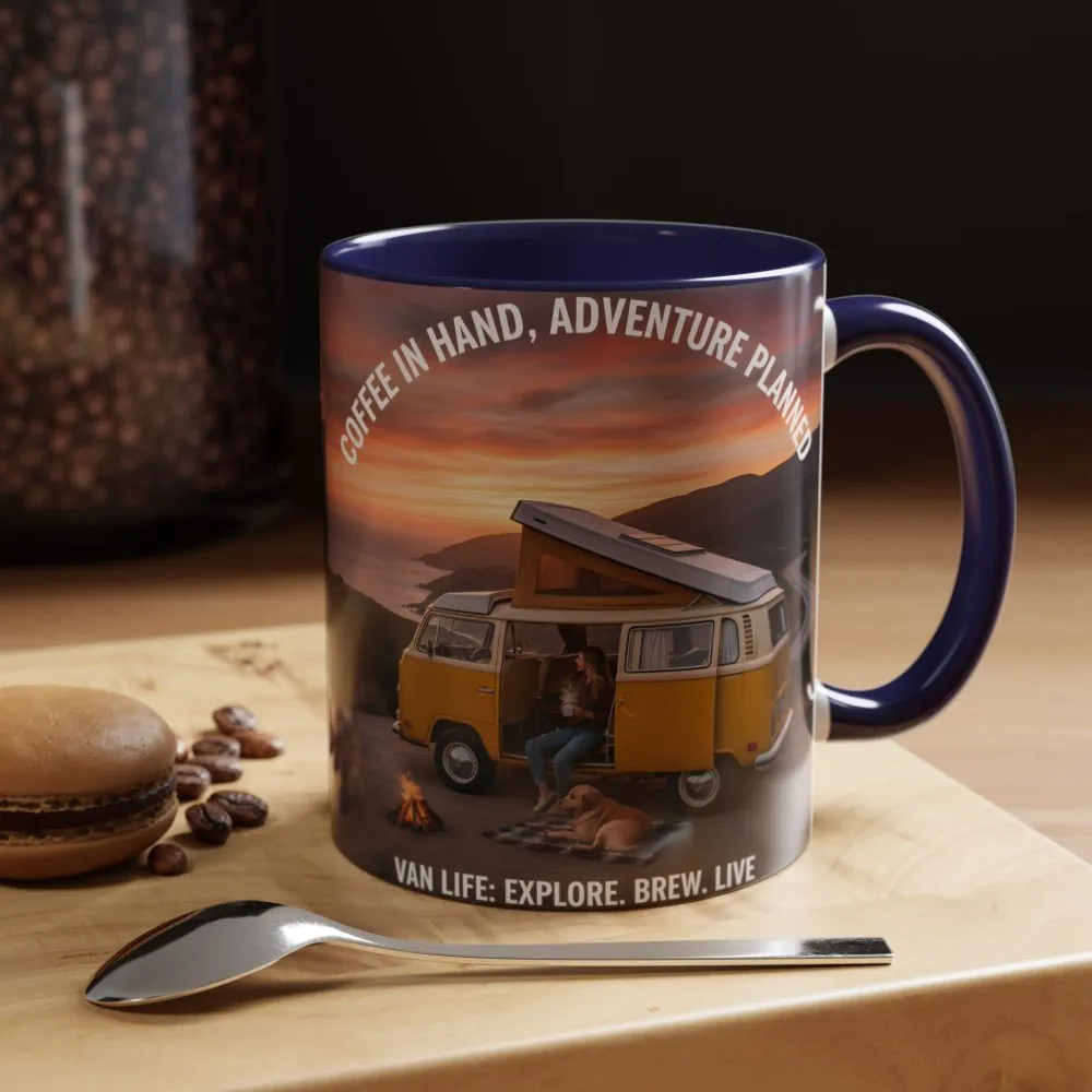 Accent Coffee Mug (11, 15oz) - "Coffee in Hand, Adventure Planned"
