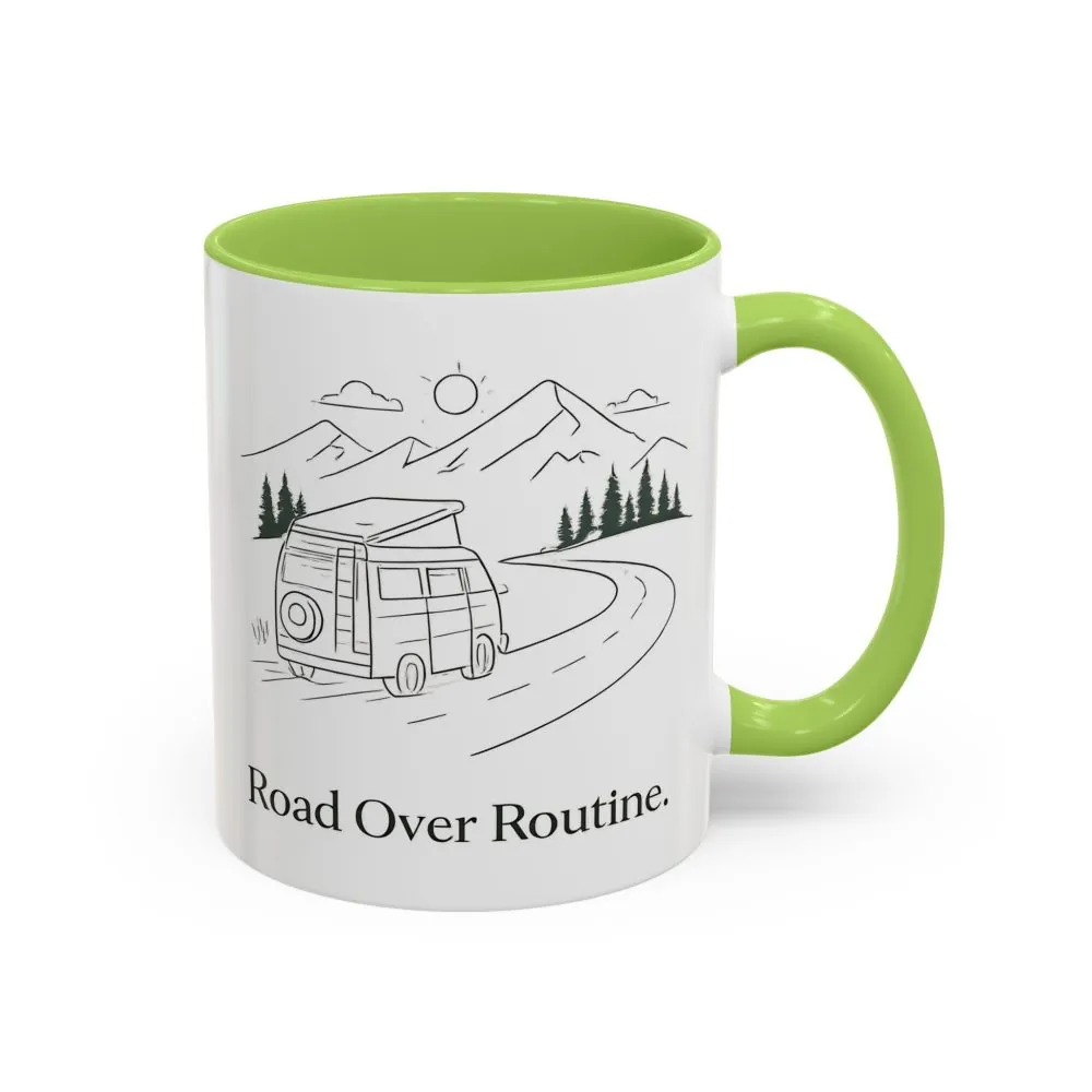 16405264220605135337_2048.jpeg Accent Coffee Mug (11, 15oz) — "Road Over Routine" Design Minimal-Line