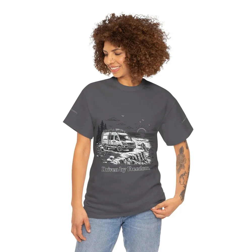 16409896771361666480_2048.jpeg Unisex Heavy Cotton Tee — ""Driven By Freedom" Design Minimal-Line