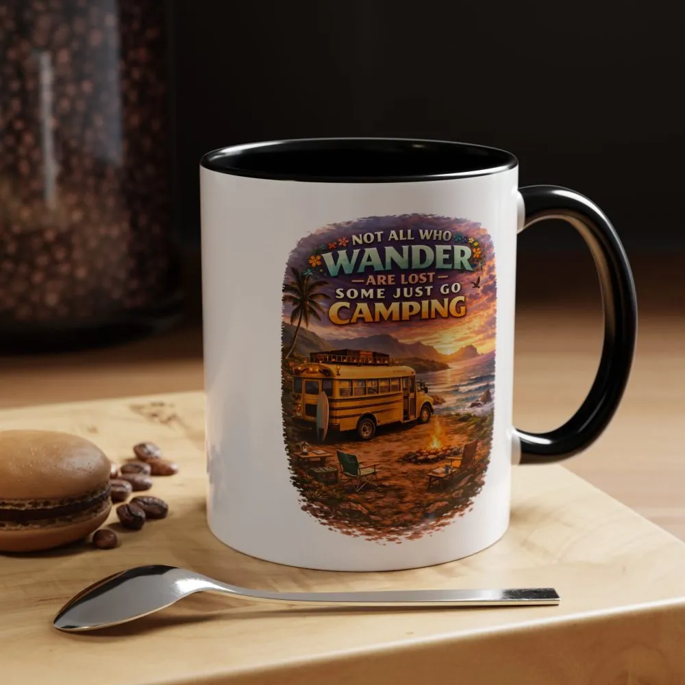 Accent Coffee Mug (11, 15oz) — "Not All Who Wander Are Lost" Design Scenic-Line
