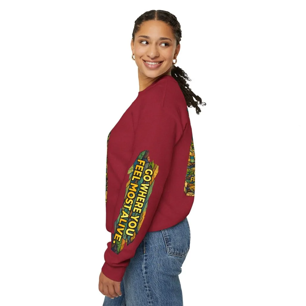 16424138024062872794_2048.jpeg Unisex Heavy Blend™ Crewneck Sweatshirt — "Go Where You Feel Most Alive" Design Cubic-Line