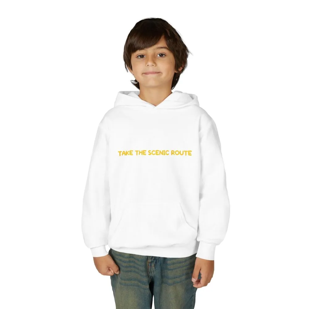 Youth Hoodie(Gildan) – "Take The Scenic Route" (Design Sitcom-Line)