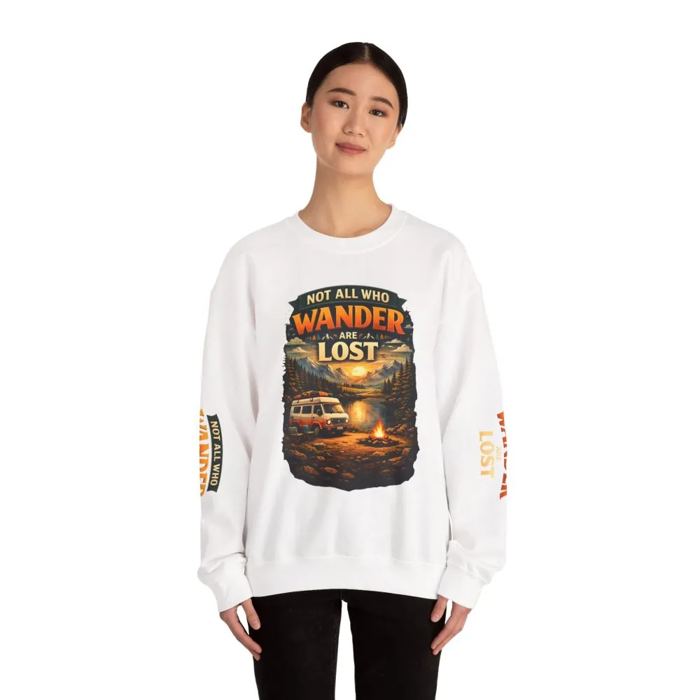 1646014817918188064_2048.jpeg Unisex Heavy Blend™ Crewneck Sweatshirt — "Not All Who Wander Are Lost" Design Scenic-Line