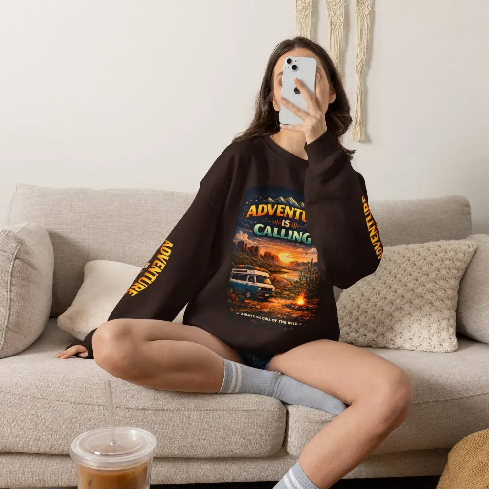 16462534842861385520_2048.jpeg Unisex Heavy Blend™ Crewneck Sweatshirt — "Adventure Is Calling" Design Scenic-Line