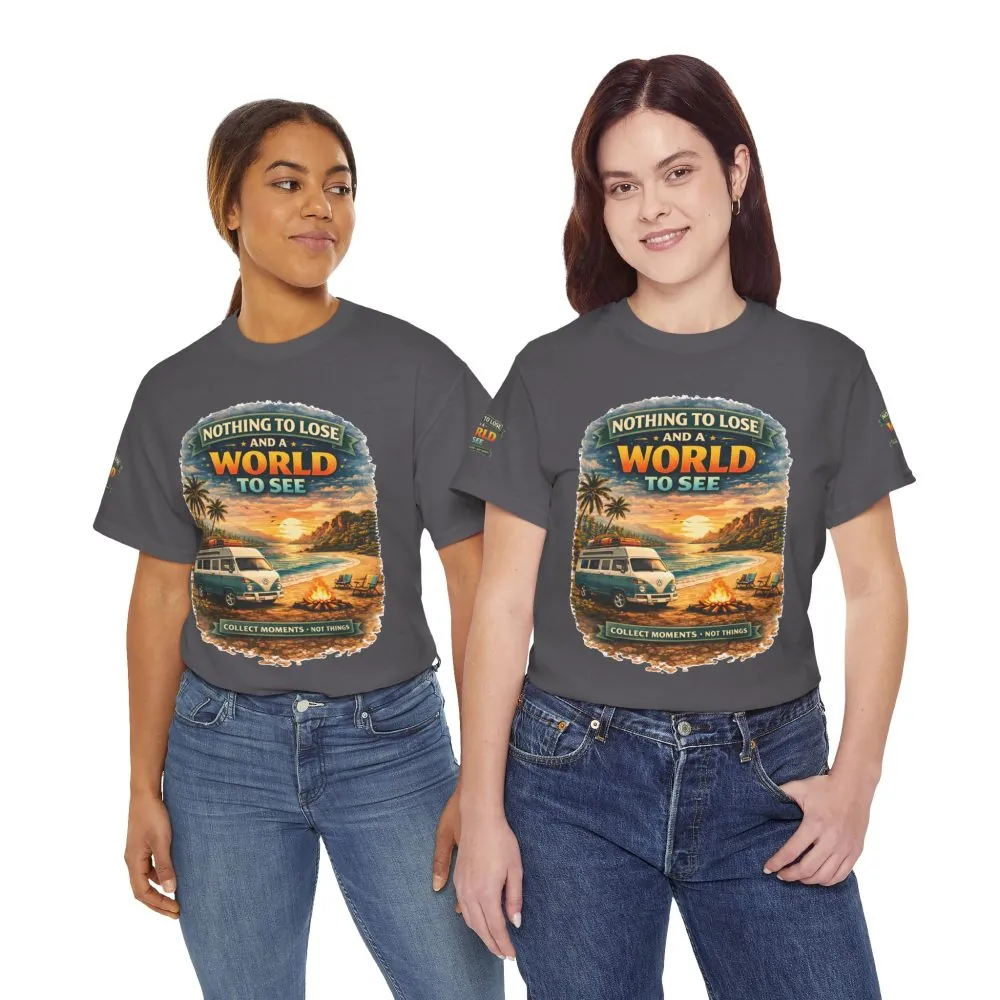 Unisex Heavy Cotton Tee — "Nothing To Lose " Design Scenic-Line