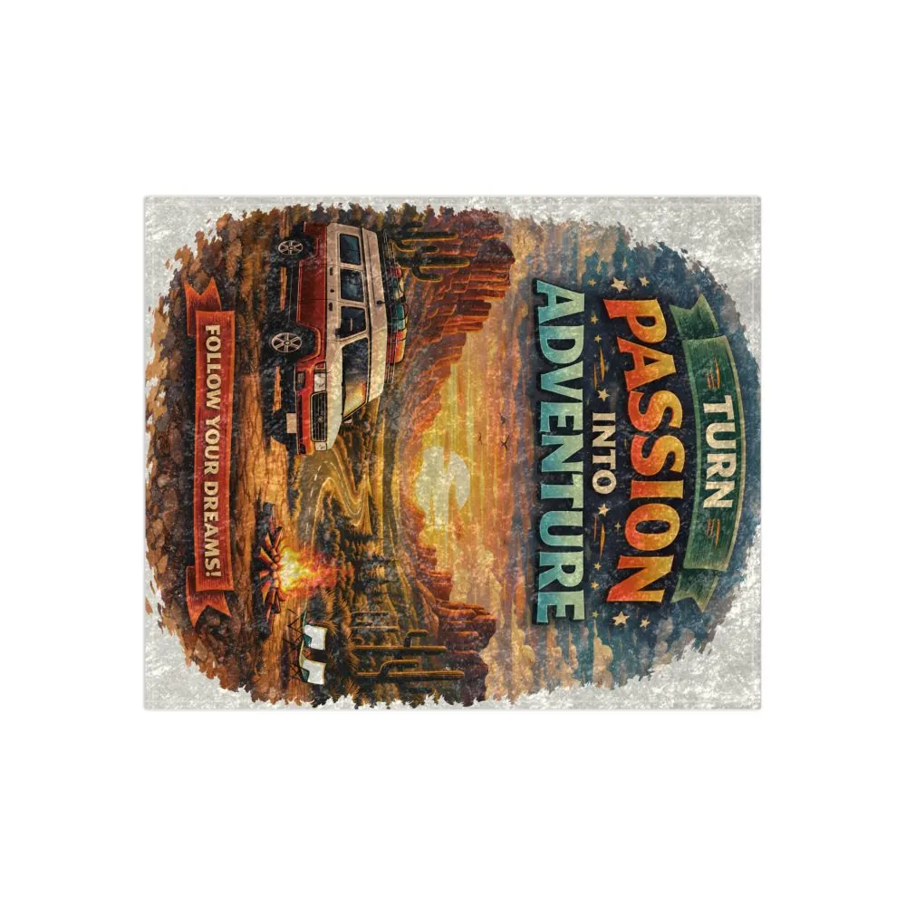 16512845006369650008_2048.jpeg Crushed Velvet Blanket —"Turn Passion Into Adventure" Design Scenic-Line (Campervan)