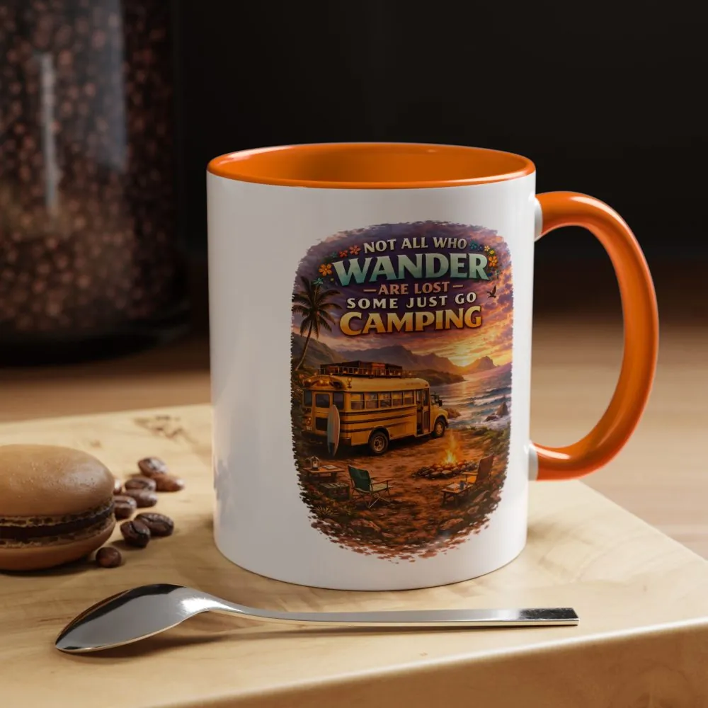Accent Coffee Mug (11, 15oz) — "Not All Who Wander Are Lost" Design Scenic-Line