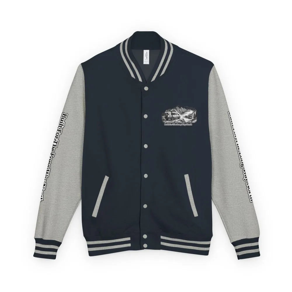 Unisex Heavyweight Letterman Jacket — "Built For The Long Way North" Travel Varsity Coat