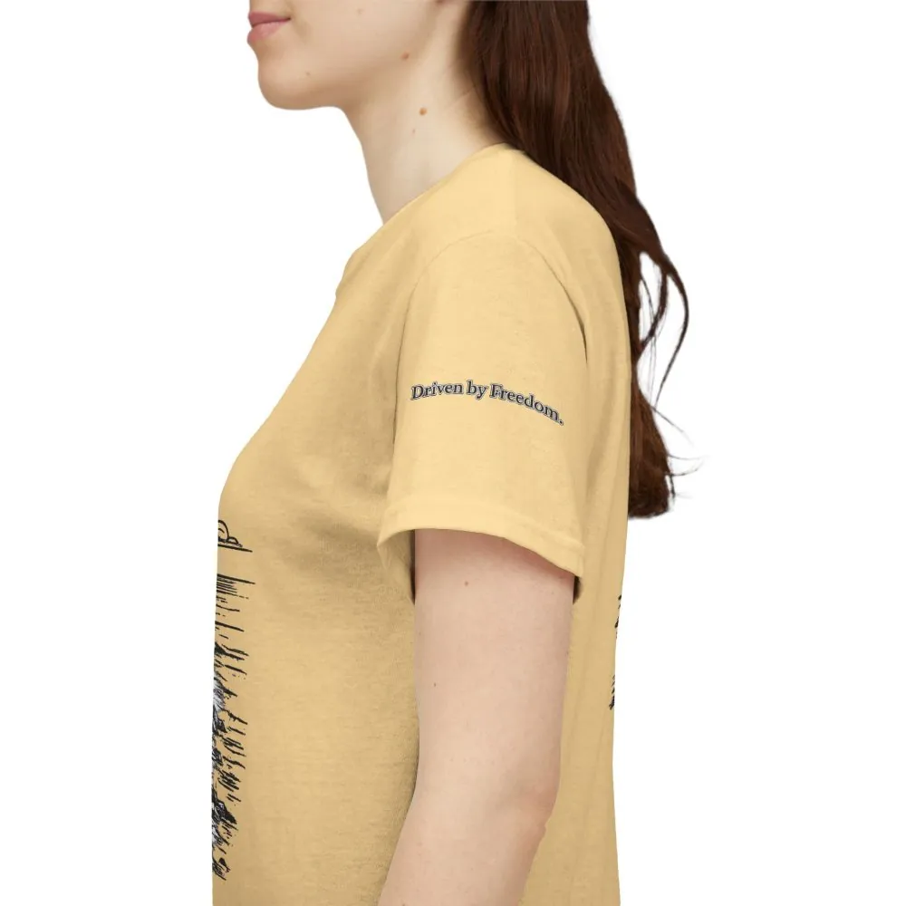 16543894302688636534_2048.jpeg Unisex Heavy Cotton Tee — ""Driven By Freedom" Design Minimal-Line
